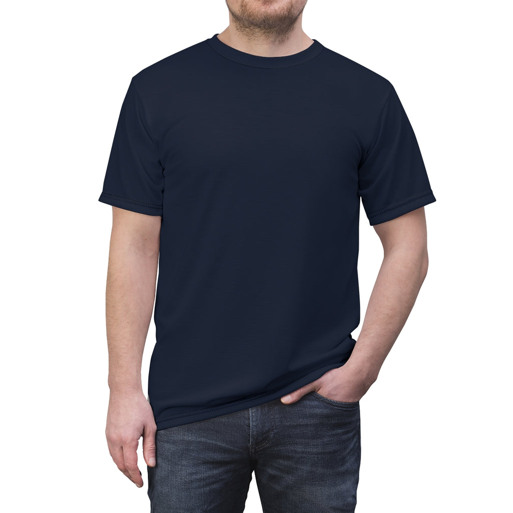 Model wearing the Three Twelves hidden-hem nurse tee